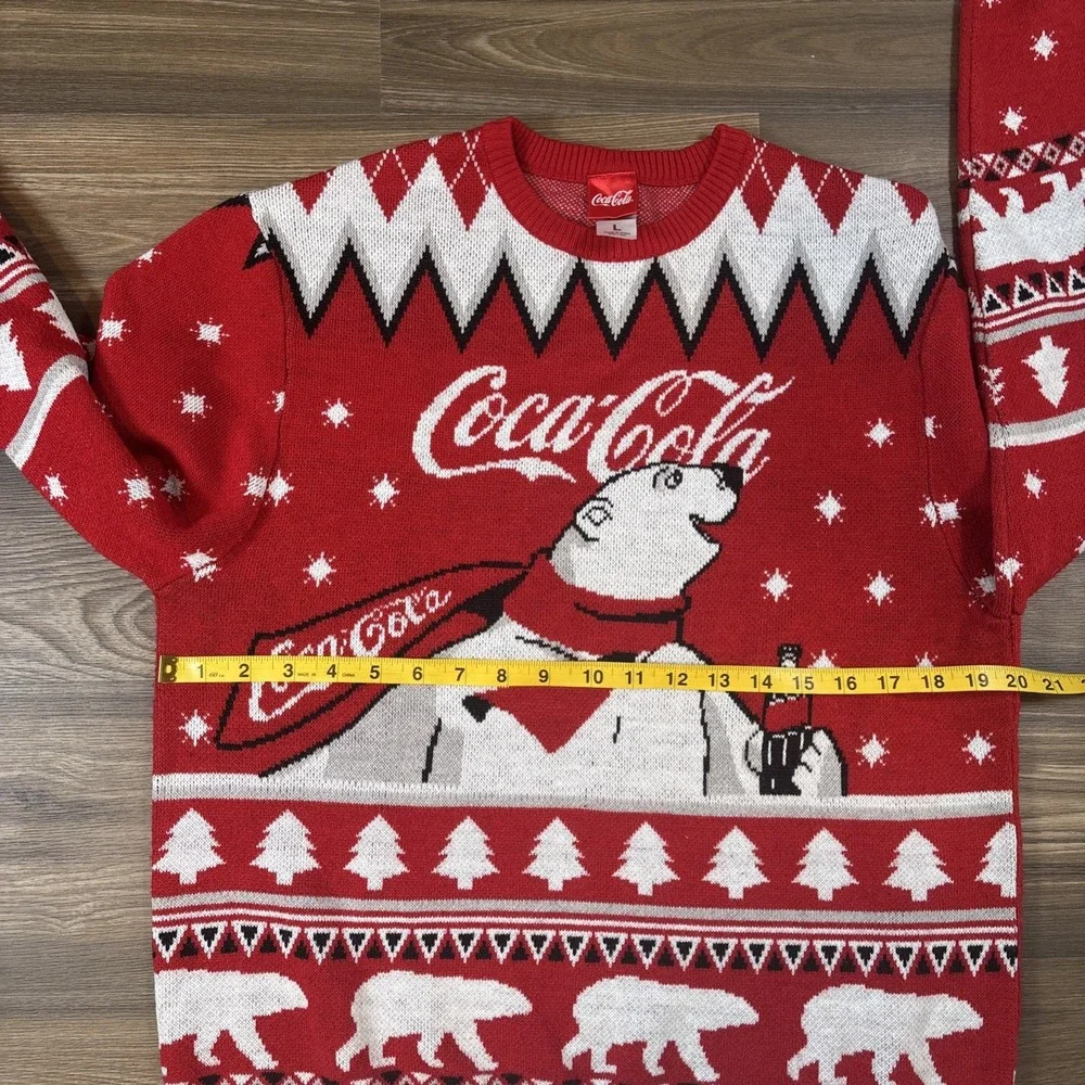 Coca-cola Polar Bear Graphic Christmas Sweater Size L